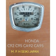 HONDA C92 C95 CA92 CA95 ORIGINAL USED 2ND HAND SPEEDO METER M. P. H SEIKI JAPAN