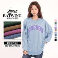 Women Agnes Cotton Printed Batwing Sweatshirt [6471]