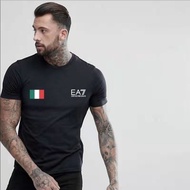 Armani new ea7 short-sleeved t-shirt men's fashion printed half-sleeved casual bottoming trend t-shi