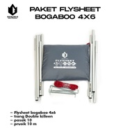 Bivouac Package Set Double Killeen Pole+Flysheet 4X6 bogaboo Brand+10M Perusik Rope+10Pcs Pegs For Flysheet -Bivak Set