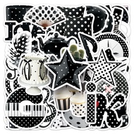 Simple Style 50pcs Polka Dot Black White Stickers For Phone Laptop Scrapbook Art Helmet Sticker Graf