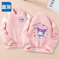 Jaket budak perempuan Kuromi Cardigan kot luar kayu manis jed Anjing tambah bulu Tebal kot luar Sera