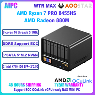 Aoostar MINI PC WTR MAX AMD Ryzen 7 PRO 8845HS 11 Drives NAS Host Intel X710 10G Lan Port Mini PC Se