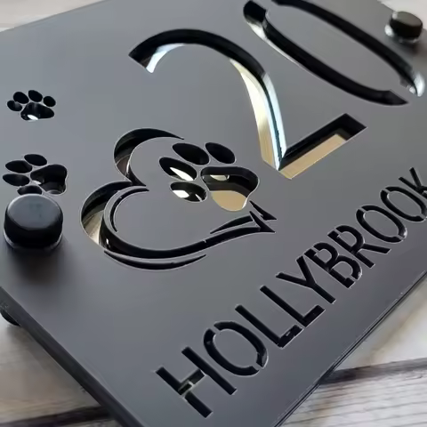 Modern House Sign Custom House Sign Acrylic Laser Cut House Sign Modern Plaque Door Number House Add