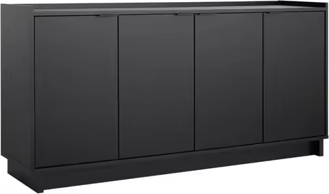 Best seller Simply Modern 4 Door Console Table with Storage, Black Storage Cabinet with Doors and Sh