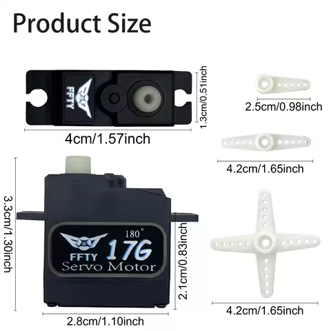 17G Micro Servo Motor 180° 6V Torque 2.3kg·cm Plastic Gear Lightweight RC 1/12 MN82 99S 168 78 Model