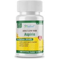 Safrel Generic Bayer Baby Aspirin 81 mg (500 Enteric Coated Tablets) | Adult Low Dose Strength Safe 