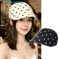 NOVALINK1W Forward Cap, Y2k Thin Polka Dot Beret, Personality Cotton Fashion Dot Leopard Retro Paint