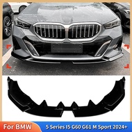 For BMW 5 Series I5 G60 G61 M Sport 2024+ MP Car Front Bumper Lip Spoiler Splitter Body Kit Tuning P