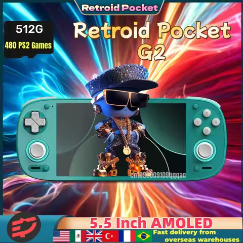 Retroid Pocket G2 Gen 2 RPG2 Retro Handheld Video Game Console Video Player 5.5 Inch AMOLED Adreno A