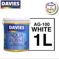 ONHAND!!! Davies Aqua Gloss It AG-100 White 1 Liter Paint ideal for Wood &amp; Metal Surface