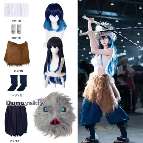 Anime Hashibira Inosuke Cosplay Costume S-L Unisex Outfit Inosuke Women Sexual Conversion Servant Gi