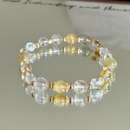 流金///招財 行動力 正能量 金髮晶 金祖母晶 白水晶 閃靈黃膠花