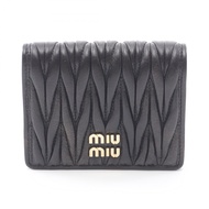 【二手】Miu Miu MATELASSE 5MV204AF6QF0201 咖啡色皮革女雙折錢包（全新）