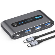 USB C Switch 2 Computers Share USB C & A Devices 10Gbps 4 Port USB 3.2 Switcher 2 PC for PC Laptop S