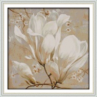 Beautiful Magnolia flower Printed Canvas Cross-stitch set Embroidery Needlework