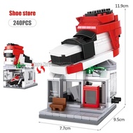 Compatible with LEGO Street View Kiến trúc rạp chiếu phim khủng long Cửa hàng âm nhạc Hall Khối đồ c