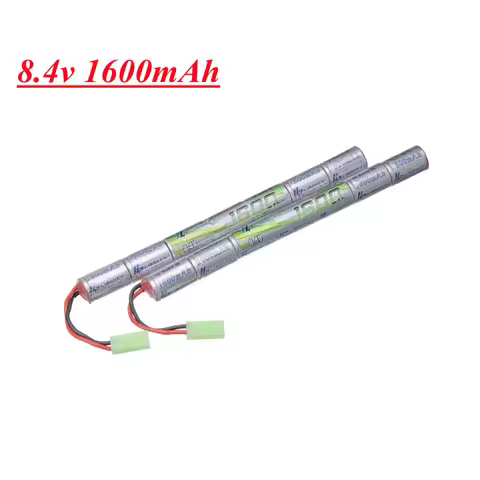 2Pack 8.4V 1600mAh 2/3A NiMH Battery with Mini Tamiya connector For Airsoft Guns Cyma AK47 AEG'S ros