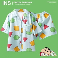 🚚Ready Stock Free Shipping🚚 baju tidur Crayon Shin Chan Pajamas For Men and Women With The Same Long Sleeve Suit Cartoon Short Sleeve Korean Home Clothes Ladies Nightwear Crayon Shin-Chan Blouse Pyjamas Plus Size Pyjamas 蜡笔小新睡衣男女同款可爱睡衣#蠟筆小新同款睡衣可愛