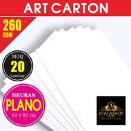 Kertas Art Carton Karton 260 GSM Plano 61x92 cm Qty 20