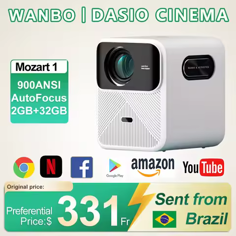 Mozart 1 Wanbo Android 9.0 Full HD 1080P AutoFoucs Protable Smart Projector 2GB+32GB 900ANSI Home Th