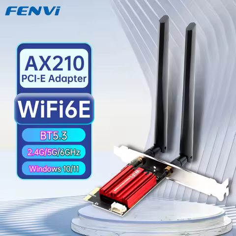 FENVI AX210 WiFi 6E PCI-E Adapter 5374Mbps BT5.3 Tri-Band 2.4G/5G/6Ghz 802.11AX Wireless Network Wi-