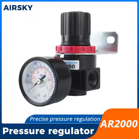 AR2000 Pneumatic Air Pressure Regulator G1/4" BSP Thread Air Compressor Reduction Valve With 4/6/8/1