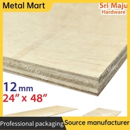 Metal Mart MAJU (2ft x 4ft) 12mm Plywood Timber Panel Wood Board Sheet Ply Wood Papan Kayu Perabot