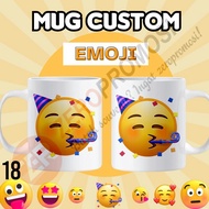 Mug Custom Emoji Lucu - Mug Emoticon