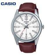 Casio MTP-VD02L-7E-Brown Leather Band Men Watch MTP-V002 / Casio Men Watch / Casio Leather Watch