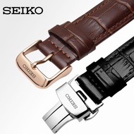 2024 High quality❖ 蔡-电子1 Seiko No. 5 strap buckle genuine leather strap buckle watch accessories 16 18 20mm butterfly buckle leather watch buckle pin buckle