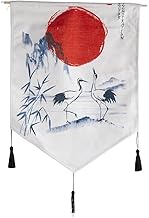lachineuse - Japanese Crane Wall Panel - Japanese Zen Hanging Decoration - 56 x 44 cm - Traditional