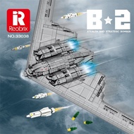 Compatible with Lego Military Bomber B2 Airplane Helicopter Model Ornaments Children Male Educationa