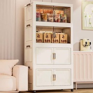 Plastic Storage Cabinet 4-Layer Used As A Snack Play Or Wardrobe. With Wheels Easy To Use