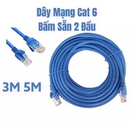 Pre-made network cable with 2 Cat 6 ends, 3m, 5m long - Internet network cable - Cat 6 network cable