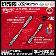 MILWAUKEE 65MM / 110MM PH2 SHOCKWAVE  Screwdriver Bit Double End Magnetic