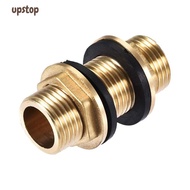 UPSTOTO Tube Adaptor, G1/2 G3/4 G1 Male Brass Bulkhead Fitting, Water Tank Adapter Hose Fitting Wate