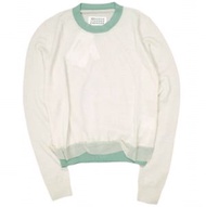 Maison Margiela 1 21SS 義大利製造顏色滾邊高針羊毛圓領毛衣 S51HA1114 S17674 S OFF WHITE 毛衣 原價：¥83,600 歐根紗上衣 [近全新] [二手]