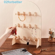 FORBETTER Earring Display Rack, Wooden Arch Jewelry Storage Rack, Durable Hook Style Detachable 3 La