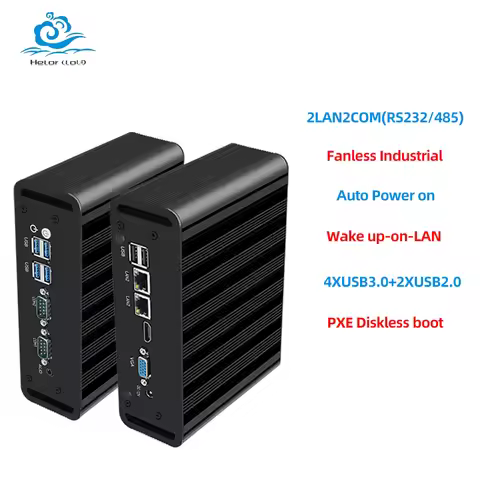 Inter N100 Fanless Mini PC Barebone Kit Support WiFi 4G LTE Linux Computer for Industrial with 4xUSB