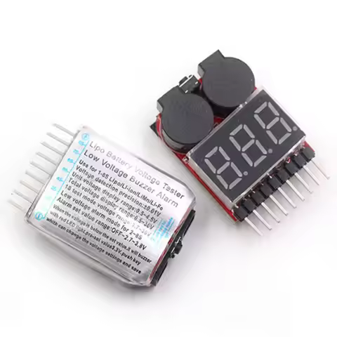 Lipo Battery Voltage Tester volt meter monitor buzzer Alarm 1-8s 3.7V-22.2V For Rc Lipo Battery Mode