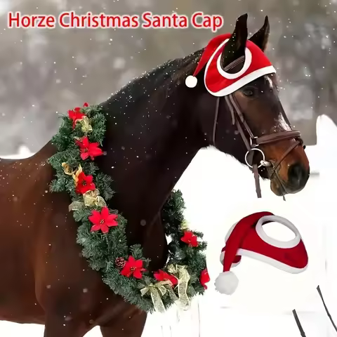 Christmas Holiday Horse Christmas Hat Celebrations Horse Winter Christmas Hat Xmas Horse Santa Holid