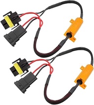 BESULEN 2PCS H11 Car LED Resistor Kit, 50W 6Ohm Vehicle Headlight Anti Flicker Error Decoder, Auto F