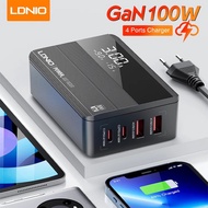 LDNIO A4809C 4 Port Desktop Charging GaN PD 100W Charger with Voltage Display Type C Multi Charging 