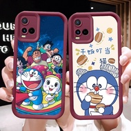 Burgundy Case for VIVO Y33s Y21 Y21s Y02 Y02t Y33t Y02a Y21a Y21e D-12 Doraemon