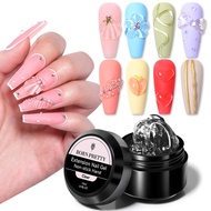 BORN PRETTY 15ml Non Stick Hand Extension Gel Polish Clear Carving Flower Nail Art Solid Acrylic Nai