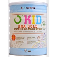 BIOGREEN O'KID DHA GOLD ORGANIC SOYA MILK POWDER 800G EXP:5/2028