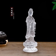 Aquarius Guanyin Glass Buddha Statue Decoration Living Room Buddha Hall Worship Study Bodhisattva Bu