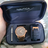 nautica Men watch blue 2 strap with box original.