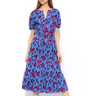 US 2,4,6,8,10,12: Floral Cotton Poplin Belted Dress (TD)